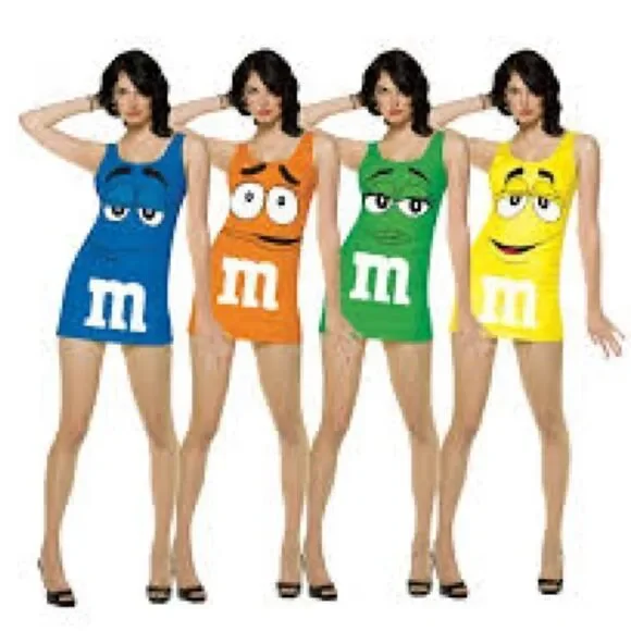 New Yellow M&M fitted Stretchy dress/costume One size fits most - Picture 3 of 11